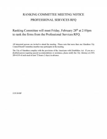 Ranking Committee Meeting Notice 