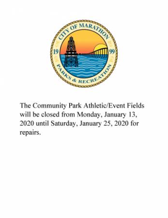Community Park Field Closure Notice