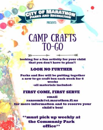 Camp Crafts To-Go Box flyer