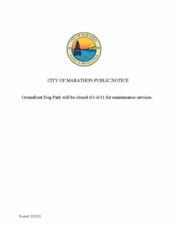 Oceanfront Dog Park Notice