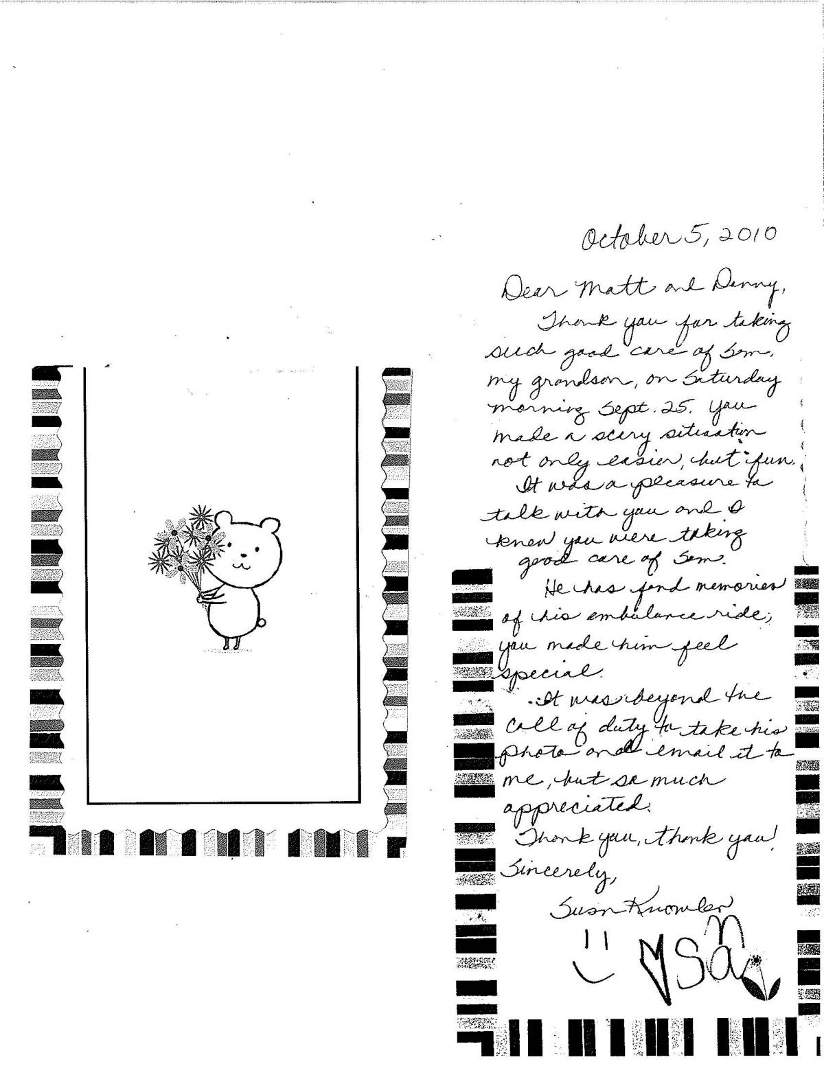 Thank you note