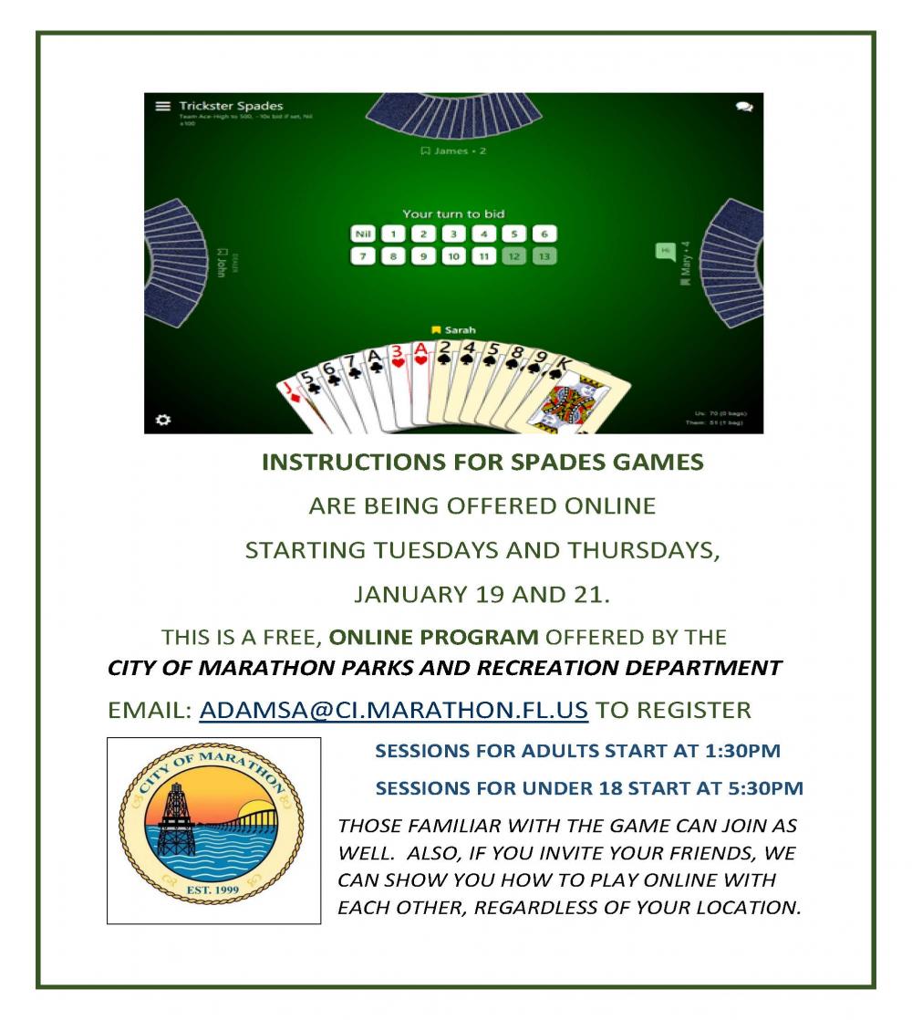 Spades Games Marathon, Florida